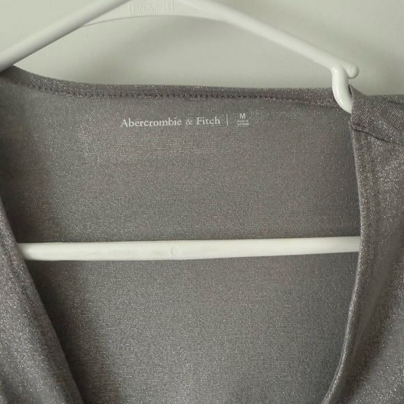 Gray Sparkle long Sleeve Twist Front Top - Picture 2 of 3